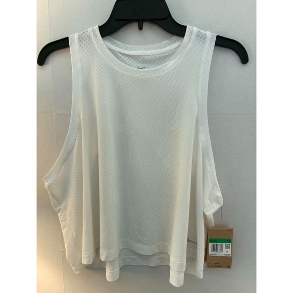 Nike Tops - Nike One‎ Dri-FIT Womens XL White Mesh Training Tank Top Sleeveless NWT